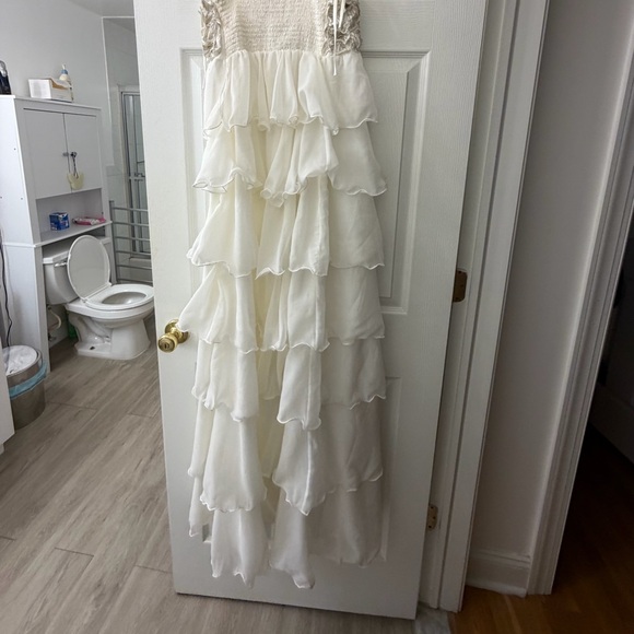 Show Me Your MuMu Gabriella Maxi Dress in White Enchanted Embellishment Sz M - Picture 7 of 7